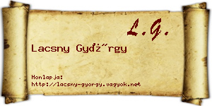 Lacsny György névjegykártya